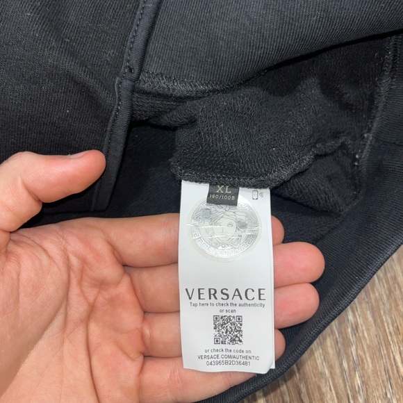 Versace Black Hoodie with White Medusa Design - Picture 6 of 8